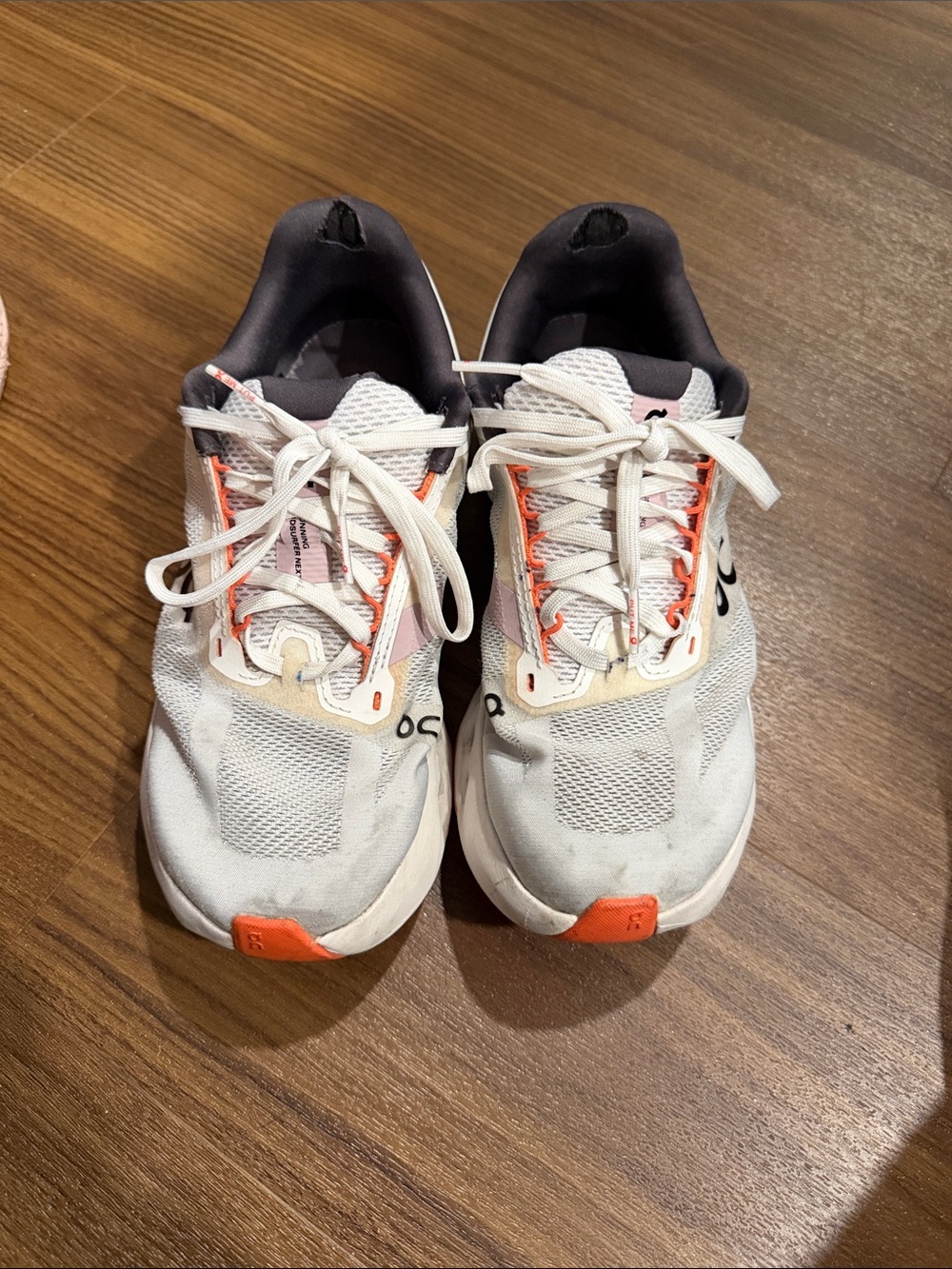 On Running Women’s Sneakers - White with Pink & Orange Highlights